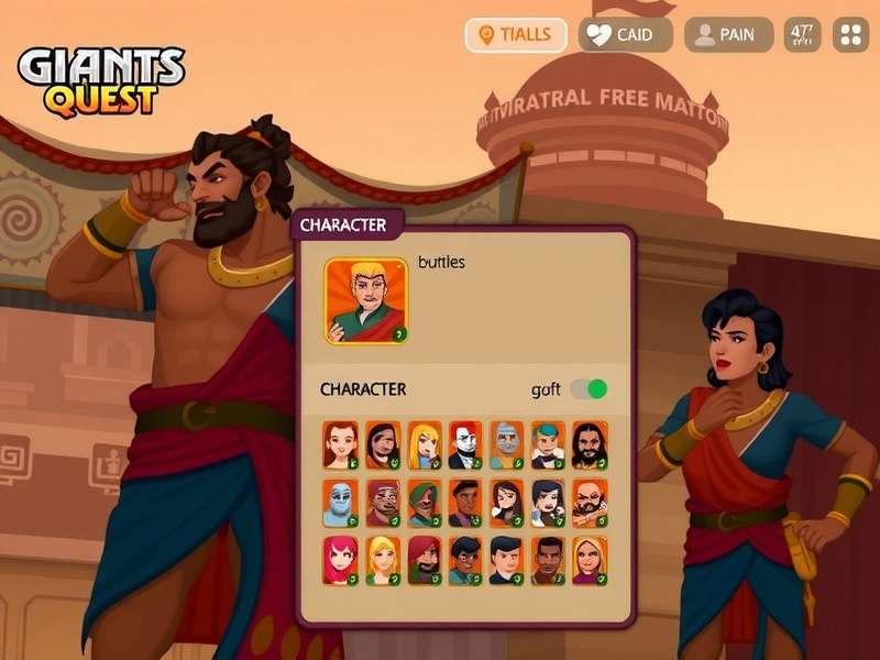 Giants Quest gameplay screenshot showing character battles